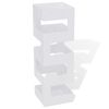 White Square Umbrella Stand Storage Holder Walking Stick Steel 48.5 cm