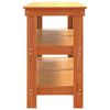 vidaXL Work Bench with Shelf with Storage Wax Brown Solid Pine Wood