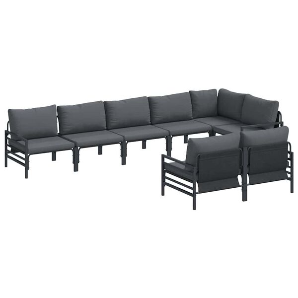 vidaXL Garden Sofa Set Anthracite Steel