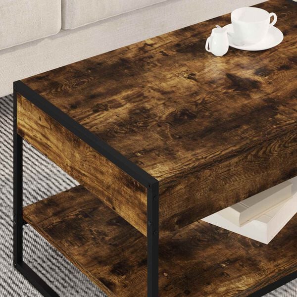 vidaXL Coffee Table Smoke Oak 80 x 50 x 40 cm Engineered Wood