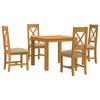 vidaXL Dining Set 5 pcs Beige Solid Oak Wood