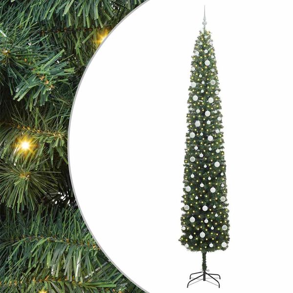 vidaXL Artificial Christmas Tree with 300 LEDs with Stand Green 270 cm