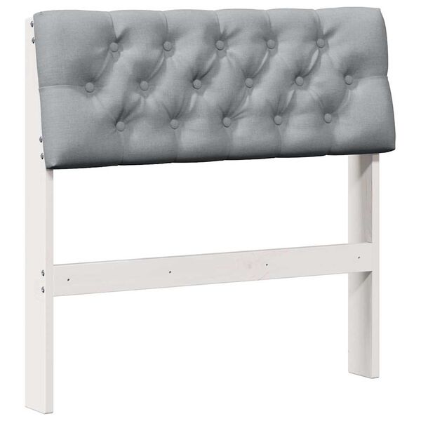vidaXL Upholstered Headboard Light Grey 80 cm Solid Pine Wood