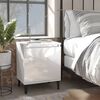 vidaXL Bed Cabinets with Metal Legs High Gloss White 40x30x50 cm