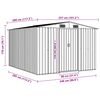 vidaXL Garden Shed 257x298x178 cm Metal Grey
