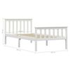 vidaXL Bed Frame without Mattress White Solid Pinewood 90x200 cm