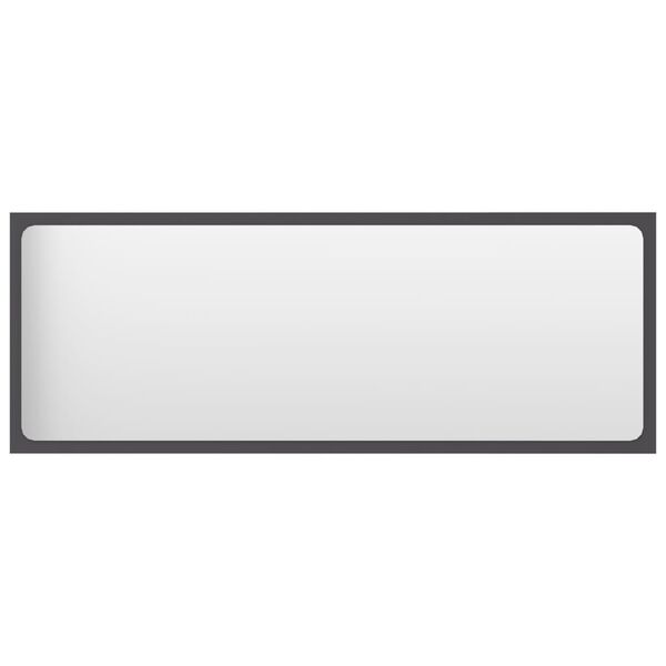 vidaXL Bathroom Mirror Grey 100x1.5x37 cm Engineered Wood
