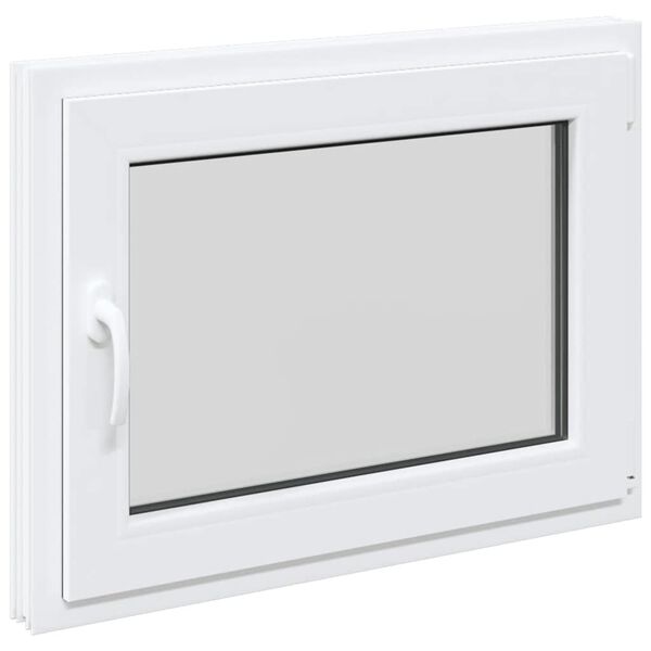 vidaXL Basement Window "RISOR" 80x50 cm Tilt&Turn DIN Right White