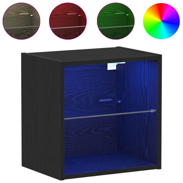 vidaXL Floating Shelf 2 pcs Black 40 x 28.5 x 40 cm Engineered Wood