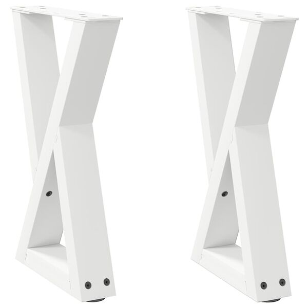 vidaXL Coffee Table Legs 2 pcs White 38x(42-43.3) cm Steel