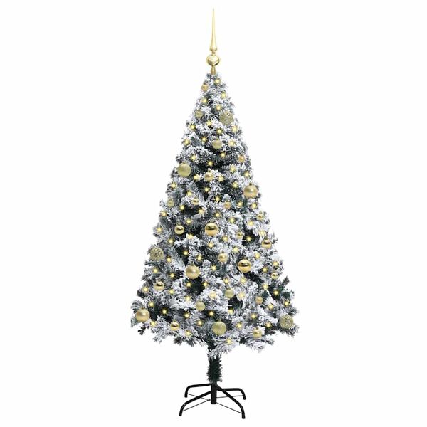 vidaXL Artificial Christmas Tree with 150 LEDs with Stand Green 150 cm