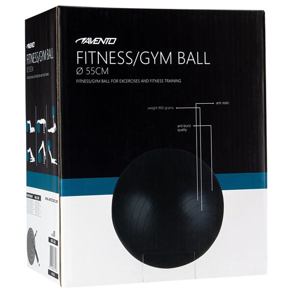 Avento Fitness/Gym Ball Dia. 55 cm Black