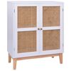 vidaXL Sideboard White 80x35x100 cm MDF and Rattan
