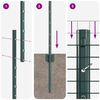 vidaXL Fence with Post Green 1.4 x 10 m Steel and PVC
