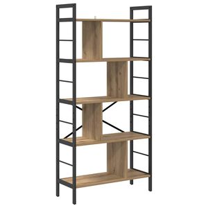 vidaXL Bookshelf 9-Tier 75 x 30 x 156 cm Engineered Wood Artisan Oak