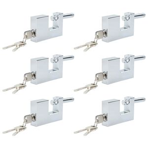 vidaXL Padlock 6 pcs Silver 7.8 x 2 x 5 cm Iron