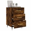 vidaXL Bedside Cabinet Smoked Oak 40x40x66 cm Engineered Wood