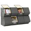 vidaXL Stackable Storage Boxes with Lid Set of 8 pcs Fabric Anthracite