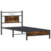 vidaXL Bed Frame without Mattress Smoked Oak 75x190 cm Small Single Engineered Wood