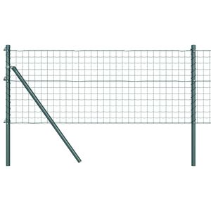 vidaXL Fence with Post Green 0.4 x 10 m Steel and PVC