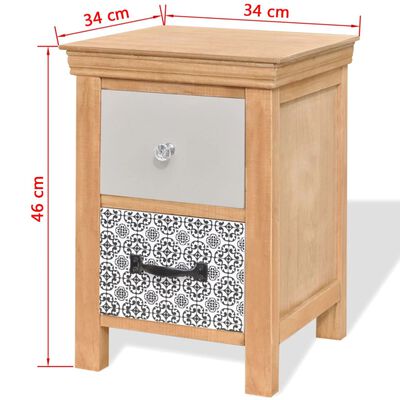 vidaXL Drawer Cabinets 2 pcs 34x34x46 cm Solid Wood