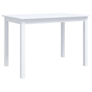 vidaXL Dining Table | White | Solid rubber wood frame, MDF top | Medium