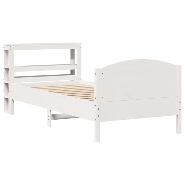vidaXL Bed Frame without Mattress White 75x190 cm Small Single Solid Wood Pine