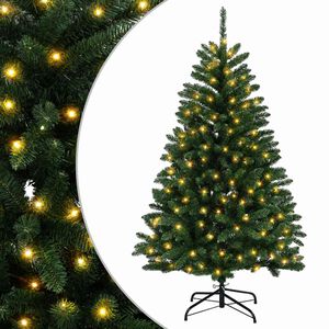 vidaXL Artificial Hinged Christmas Tree 150 cm 150 LEDs Warm White