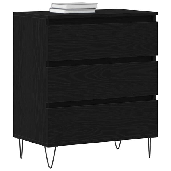 vidaXL Sideboard with Drawer Black Oak 60 x 35 x 70 cm Engineered Wood