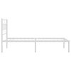 vidaXL Metal Bed Frame without Mattress with Headboard White 107x203cm