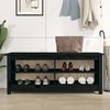 vidaXL Shoe Bench Black 110x38x45.5 cm Solid Wood Pine