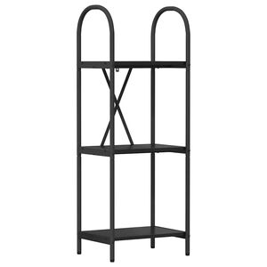 vidaXL Bookshelf 3-Tier 40 x 30 x 109 cm Engineered wood Black Oak