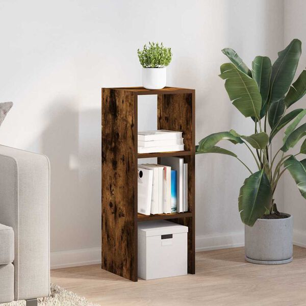 vidaXL Bookcase Stackable Smoked Oak 30x30x80 cm Engineered Wood