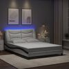 vidaXL Bed Frame with LED without Mattress "Hvar" White and Black 140x200 cm