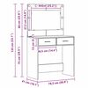 vidaXL Dressing Table 2 pcs White 40 x 41 x 75 cm Engineered wood