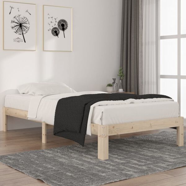 vidaXL Bed Frame without Mattress Solid Wood Pine 100x200cm
