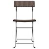 vidaXL Folding Bistro Chairs 4 pcs Brown Poly Rattan and Steel