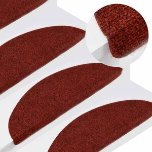 vidaXL Stair Mats Self-adhesive 15 pcs 56x17x3 cm Red