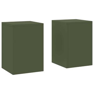 vidaXL Plant Stand 2 pcs Olive green 24 x 24 x 35 cm Steel
