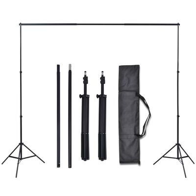 vidaXL Photo Studio Kit with 3 Cotton Backdrops Adjustable Frame 3x6m