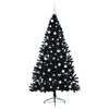 vidaXL Artificial Pre-lit Christmas Tree Black 210 cm PVC