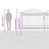 vidaXL Fence Gate with Lock Grey 401 x 224.5 cm Steel