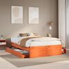 vidaXL Bed Frame without Mattress with Drawers Wax Brown 150x200 cm King Size Solid Wood Pine