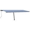 vidaXL Manual Retractable Awning with LED 600x350 cm Blue and White