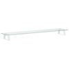 vidaXL Monitor Stand White 100x20x8 cm Tempered Glass and Metal