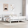 vidaXL Bed Frame with Headboard without Mattress White 180x200 cm Super King