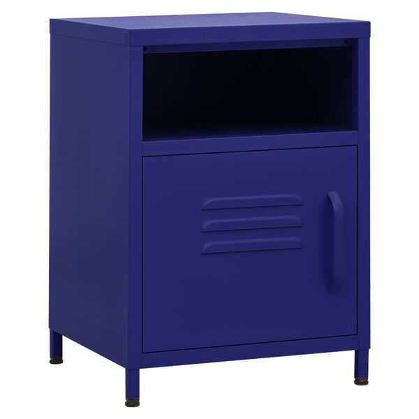 vidaXL Nightstands 2 pcs Navy Blue 35x35x51 cm Steel