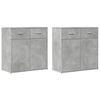 vidaXL Sideboards 2 pcs Concrete Grey 79x38x80 cm Engineered Wood