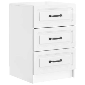 vidaXL Bedside Cabinet with Drawer High Gloss White 43 x 41 x 63.5 cm