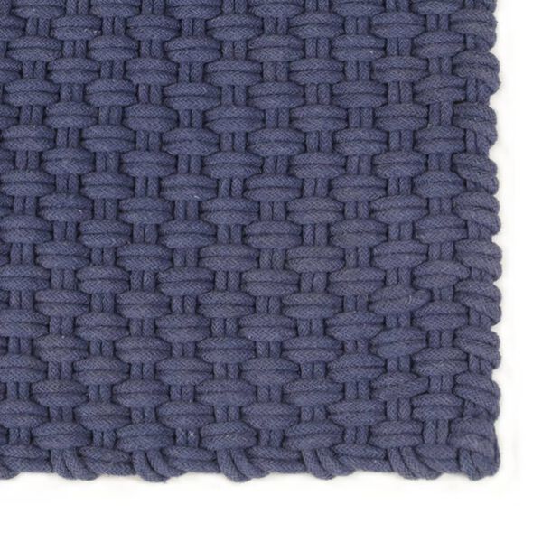 vidaXL Rug Rectangular Navy Blue 120x180 cm Cotton